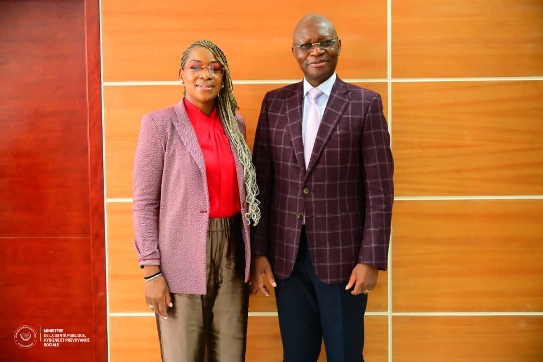 Rose Mutombo with DRC Minister of Health Dr. Roger Kamba